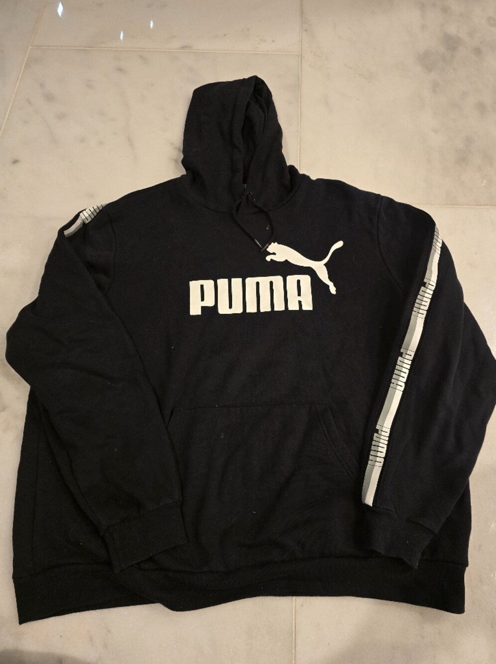 Puma Black Crewneck Hoodie with White Logo